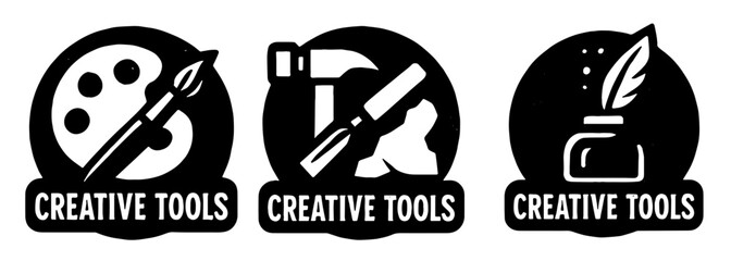 クリエイティブツール シンボルアイコンセット、Creative tools symbol set