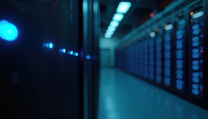 Fototapeta premium High tech data center professional stock photo composition, Generate Ai