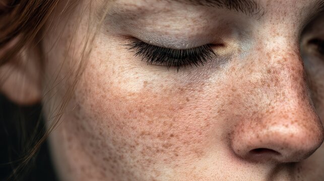 Authentic acne close up of blemishes detailed unedited image of a bare woman s face featuring natural skin issues
