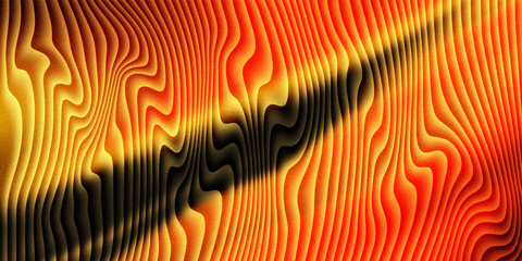 Fiery abstract wavy lines in orange and yellow gradient background