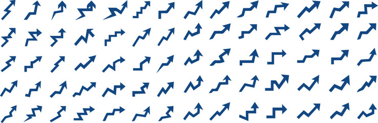 Blue Hand-Drawn Arrow Icons Set – Sketchy Directional Arrows for Presentations, Infographics & Web Design