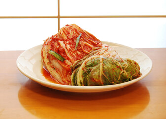 pogi kimchi, traditional Kimchi on a White Plate