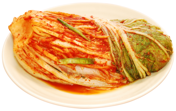 pogi kimchi, traditional Kimchi on a White Plate