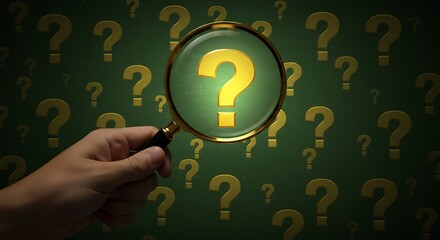 Curiosity drives the search for clarity as focus sharpens on key questions under a magnifying glass, discovery, research, investigation, analysis, and problem-solving