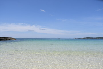 tropical beach with blue sky in Thailand