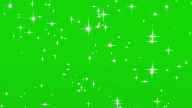 Cosmic starry sky with twinkling stars. twinkle stars at sky, 4k Stars Sparkling In The Night Sky Background,  bright blinking and sparkling stars in loop mode, A starry night sky filled green screen