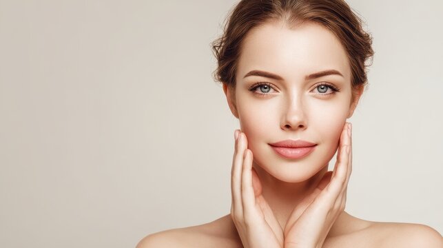 Image of a young attractive girl undergoing a facial lift Skin care and revitalization Enhanced skin tone