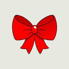 Red Bow Vector — Simple Decorative Ribbon for Christmas, Gifts, and Holiday Design