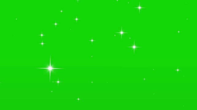 Cosmic starry sky with twinkling stars. twinkle stars at sky, 4k Stars Sparkling In The Night Sky Background,  bright blinking and sparkling stars in loop mode, A starry night sky filled green screen