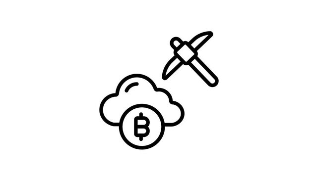 Check out this linear animated icon of bitcoin cloud vault