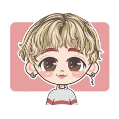 Chibi Boy Portrait with Bleach Hair.eps