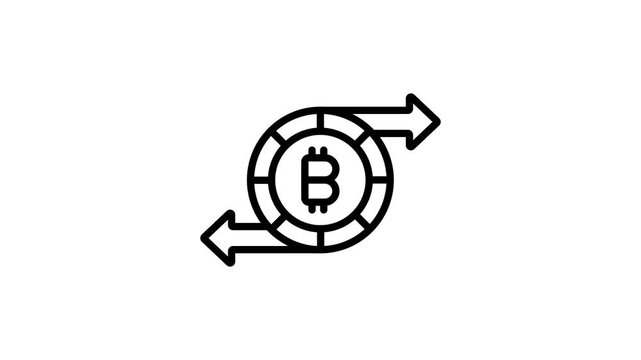 Well designed linear animated icon of bitcoin exchange