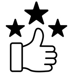 Review & Rating Icon — Outline, Transparent PNG