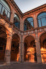 Obraz premium windows in the old building in Bologna, Tuscany, Italy
