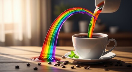Rainbow Emerging from Coffee Cup
