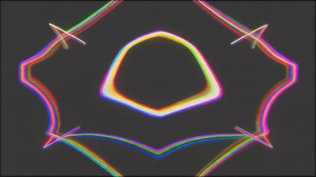 レトロ質感が織りなす幾何学モーションと微細な色ずれのデザイン表現