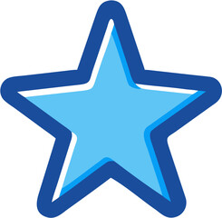 blue star on white background
