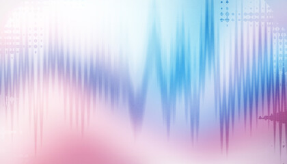 Pastel blue pink abstract soundwave, soft digital waveform equalizer art for modern minimal calm backgrounds