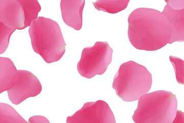 Rose petals flying minimal vector on white background