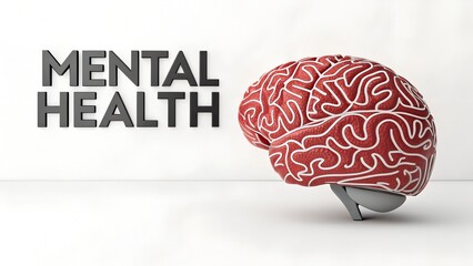 Promote mental health awareness with this stylized brain illustration, perfect for campaigns, articles, and designs advocating for well-being and psychological balance