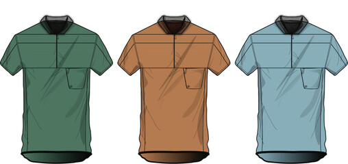 Classic Polo Shirt Design Variations A Set of Colorful Apparel Options for Fashion and Style