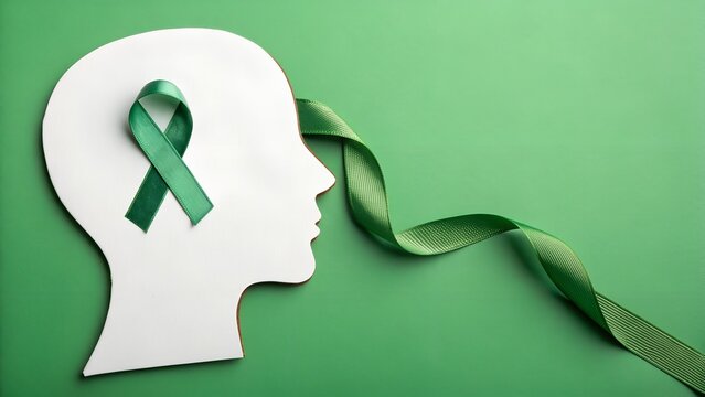 Show your support with this symbolic green ribbon for mental health awareness and suicide prevention, perfect for campaigns, websites and social media