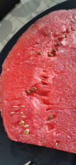 slice cut from a seedless watermelon
