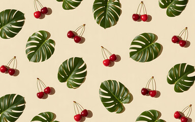 Minimal sunlit nature pattern with sand colour background and sharp shadows