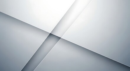 Abstract geometric background with intersecting planes and subtle shadows creating a modern minimalist design