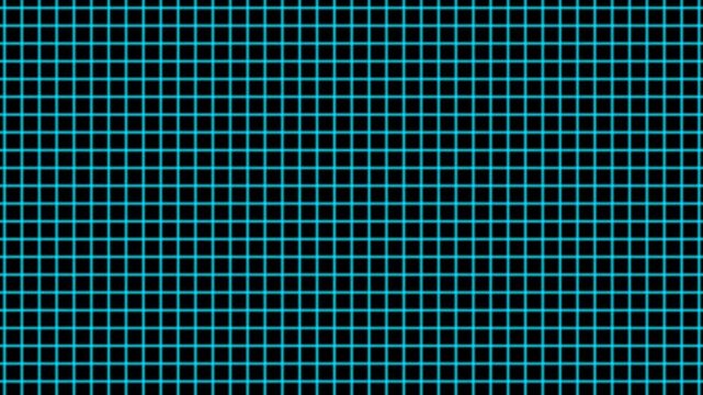 Animation of squares with grid background. Cyan grid wall. Horizontal grids move background concept. Cyan grid move to down.