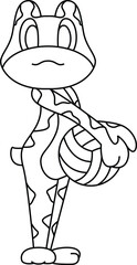 Frog Volleyball player Volleyball Sports Animal Vector Graphic Art Illustration