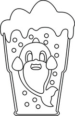 Dolphin Beer Animal Vector Graphic Art Illustration