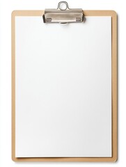 Clipboard with blank paper isolated, Photo.