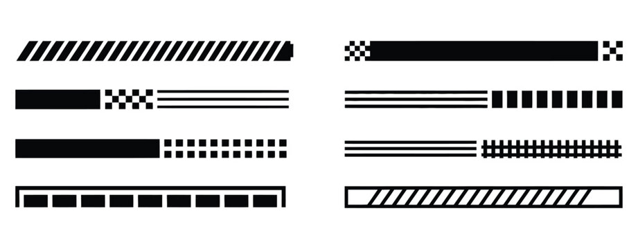 Racing Car Tuning Vector Set &ndash; Stripes and Stickers for Vehicle Body Wraps, Sport Vinyl Graphics, and Motorsport Decoration Elements