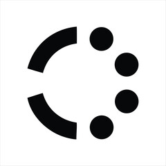 Abstract Circular Logo Design Modern Concept Featuring Dots and Curved Shapes in Black and White