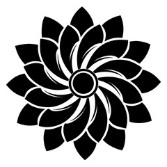 Spirabloom vector clean black silhouette design white background