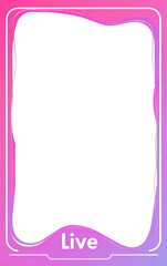 Modern Pink and Purple Gradient Frame for Live Streaming with White Space