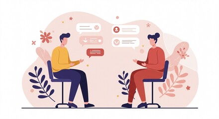 illustration of a man sitting on a chair