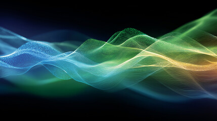 Obraz premium Abstract Sound Waves: A dynamic and colorful representation of sound waves, with smooth gradients and flowing lines of light, suggesting the unseen world of sonic energy.