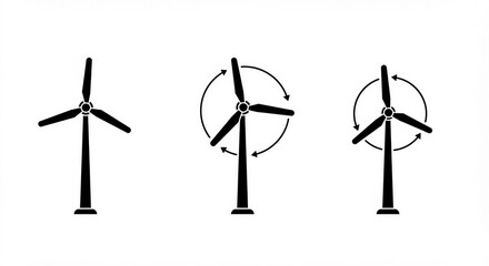 wind turbine on black background