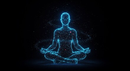 3d man meditating in yoga pose