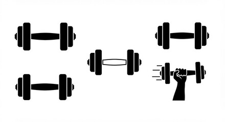 set of dumbbells