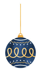 模様の入ったオーナメントの手描き水彩イラスト