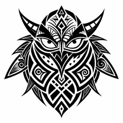 Tribal patterns vector clean black silhouette design white background