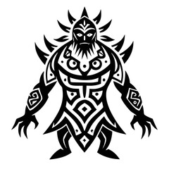 Tribal patterns vector clean black silhouette design white background