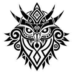 Tribal patterns vector clean black silhouette design white background