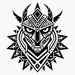 Tribal patterns vector clean black silhouette design white background