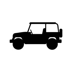 Fototapeta premium Black Silhouette of a Classic Off Road Vehicle Ideal for Exploration