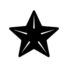 Obraz premium Stylized Black Star Vector Icon Design with Interior Decorative Elements