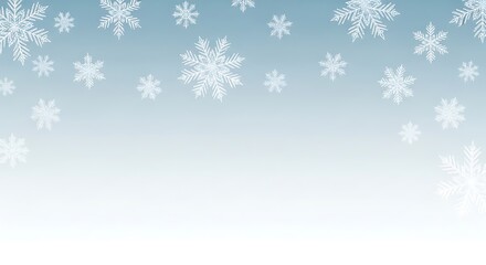 White Snowflake Falling on Blue Gradient Background